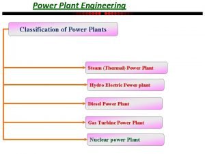 Classification of power plant