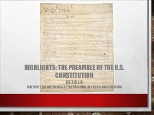 Preamble of the us constitution