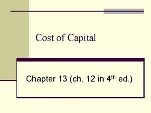 Marginal cost of capital