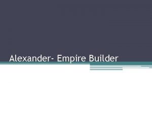 Alexander empire split