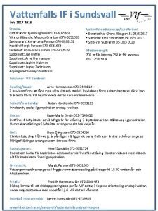 Vattenfalls IF i Sundsvall Info 2017 2018 Styrelse