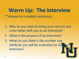 Interview warm up