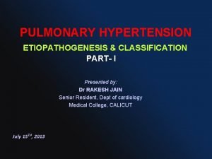 Pulmonary hypertension causes