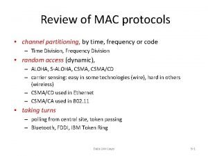 Channel partitioning protocols