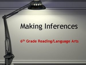 Making Inferences 6 th Grade ReadingLanguage Arts Inference