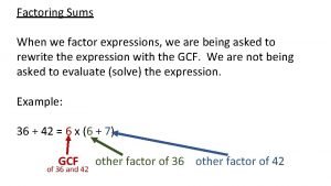 How to factor expressions