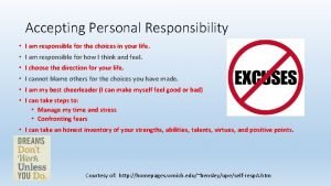 Accepting personal responsibility