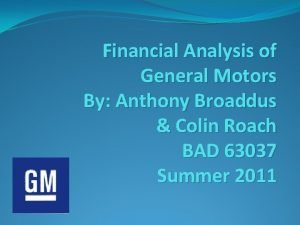 General motors financial analysis