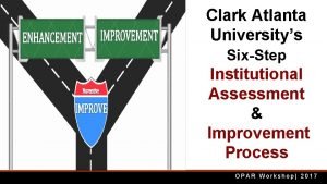 Clark Atlanta Universitys SixStep Institutional Assessment Improvement Process