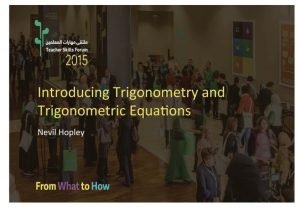 Introducing Trigonometry and Trigonometric Equations Nevil Hopley T