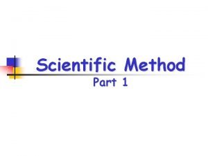 Scientific method constant