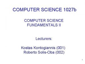 Comp sci 1027 Comp sci 1027