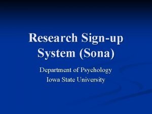 Sona research iowa state