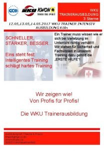 WKU TRAINERAUSBILDUNG 3 Sterne 12 05 13 05