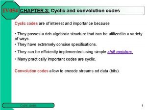 IV 054 CHAPTER 3 Cyclic and convolution codes