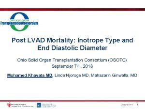 Post LVAD Mortality Inotrope Type and End Diastolic
