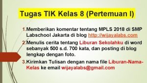 Tugas TIK Kelas 8 Pertemuan I 1 Memberikan