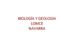 BIOLOGA Y GEOLOGIA LOMCE NAVARRA MASTER Reflexin sobre