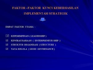 Indikator keberhasilan manajemen strategi