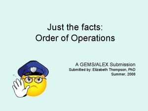 Facts about order of operations