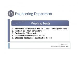 Peeling test standard