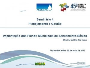 Seminrio 4 Planejamento e Gesto Implantao dos Planos