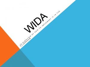 Wida eld standards