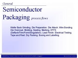 General Semiconductor Packaging process flows Wafer Back Grinding
