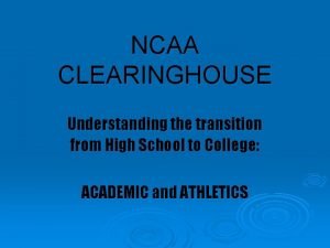 Ncaa clearinghouse paperwork