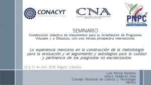 SEMINARIO Construccin colectiva de lineamientos para la Acreditacin