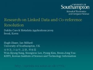 Research on Linked Data and Coreference Resolution Dublin