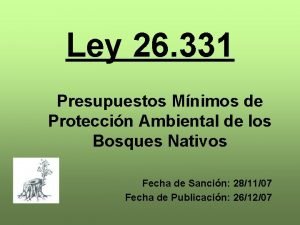 Ley 26 331 Presupuestos Mnimos de Proteccin Ambiental