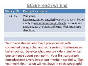 French connectives gcse