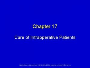 Chapter 17 Care of Intraoperative Patients Elsevier items