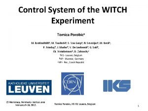 Control System of the WITCH Experiment Tomica Porobica