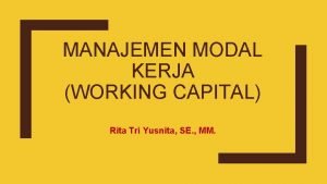 Modal kerja adalah