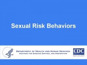 Sexual Risk Behaviors Percentage of High School Students