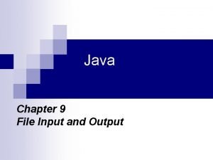 Java file input output