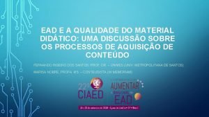 EAD E A QUALIDADE DO MATERIAL DIDTICO UMA