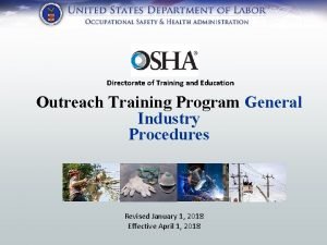 Osha directorate of training and education
