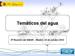 Temticos del agua 8 Reunin del GSIAR Madrid