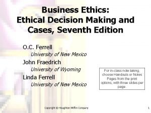 Business Ethics Ethical Decision Making and Cases Seventh