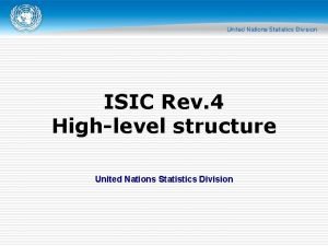 ISIC Rev 4 Highlevel structure United Nations Statistics