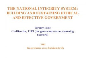 National integrity system definition
