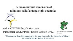 A crosscultural dimension of religious belief among eight