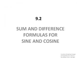 Difference formula for sine