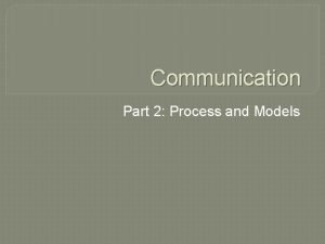Communication process model