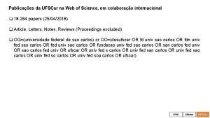 Publicaes da UFSCar na Web of Science em