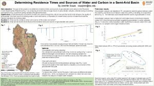 Determining Residence Times and Sources of Water and