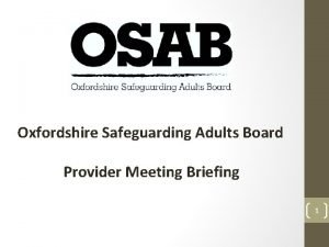 Oxfordshire safeguarding adults